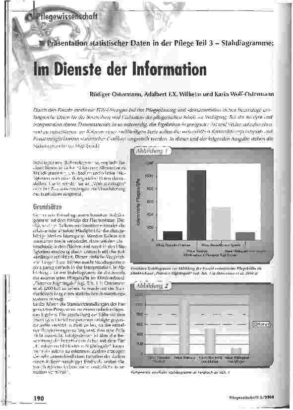 Vorschauseite 1: Im Dienste der Information - Präsentation statistischer Daten in der Pflege, Teil 3 - Stabdiagramme