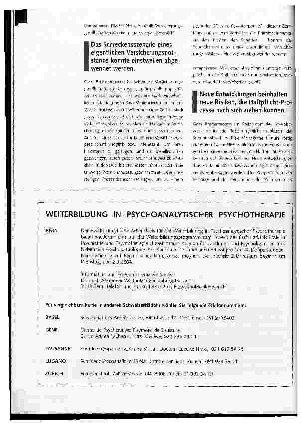 Vorschauseite 2: Verabschieden sich die Versicherer vom Haftpflichtgeschäft im Spital?