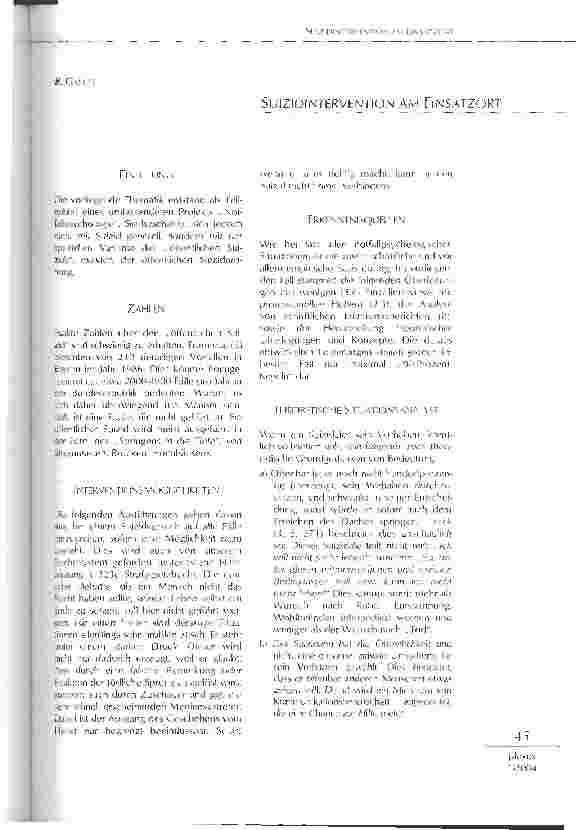 Vorschauseite 1: Suizidintervention am Einsatzort
