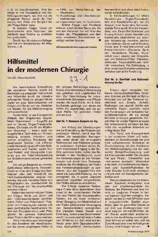 Vorschauseite 1: Hilfsmittel in der modernen Chirurgie