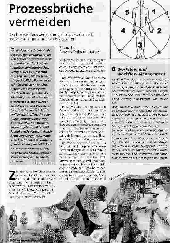 Vorschauseite 1: Prozessbrüche vermeiden. Das Krankenhaus der Zukunft ist prozessorientiert, prozessstrukturiert und workflowbasiert