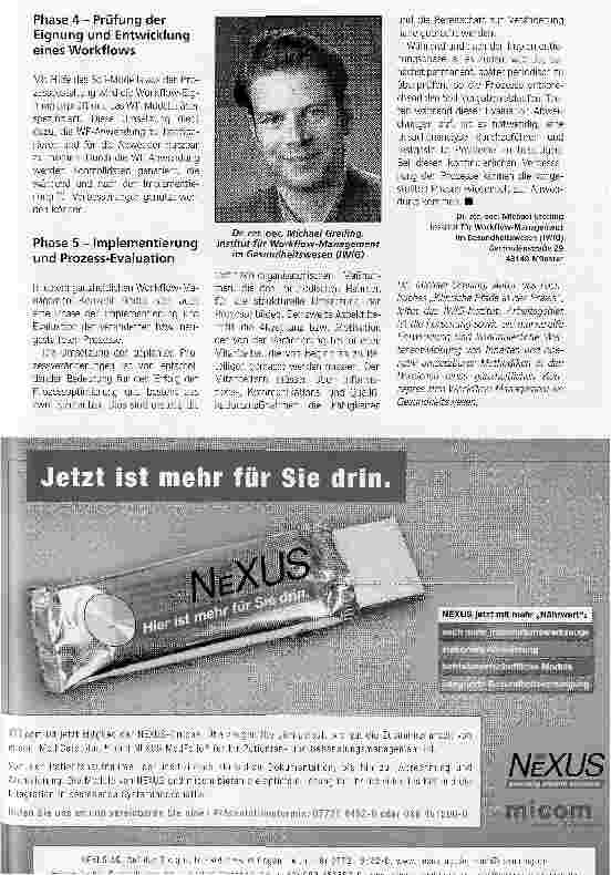 Vorschauseite 3: Prozessbrüche vermeiden. Das Krankenhaus der Zukunft ist prozessorientiert, prozessstrukturiert und workflowbasiert