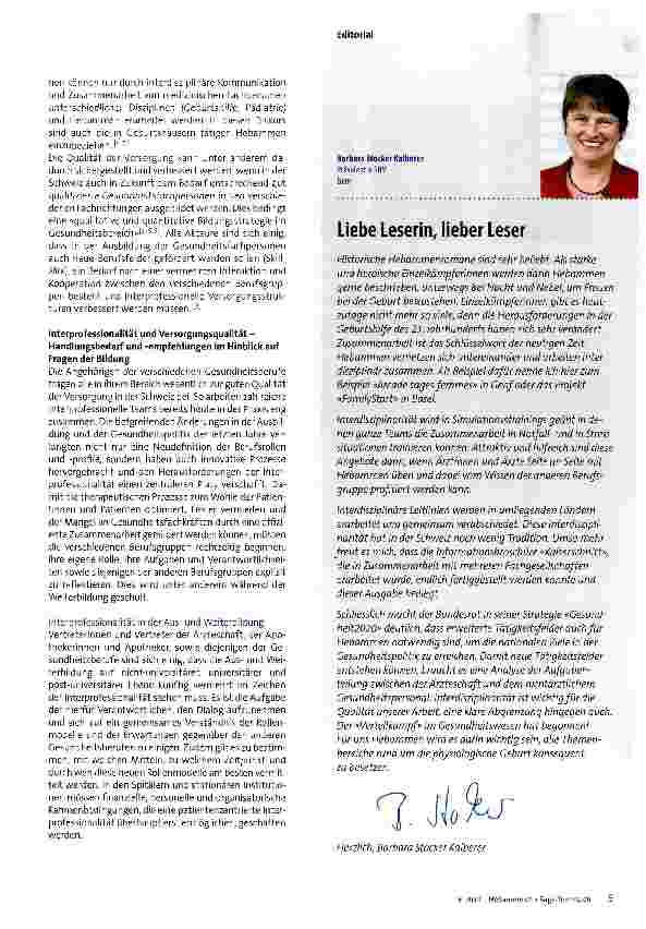 Vorschauseite 2: Die Bedeutung der interprofessionellen Zusammenarbeit in der bundesrätlichen Strategie «Gesundheit2020»