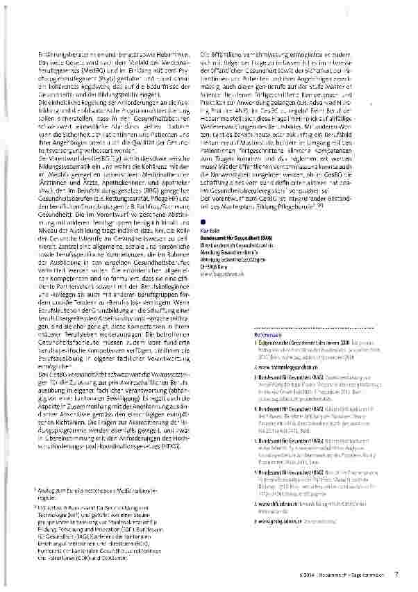 Vorschauseite 4: Die Bedeutung der interprofessionellen Zusammenarbeit in der bundesrätlichen Strategie «Gesundheit2020»