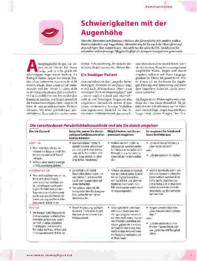 Vorschauseite 1: Schwierigkeiten mit der Augenhöhe