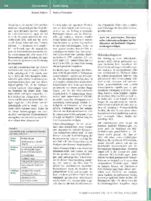 Vorschauseite 4: Empfehlungen zur präoperativen anästhesiologischen Evaluation