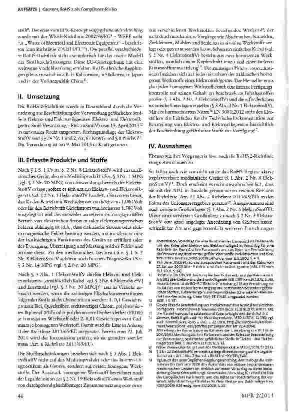 Vorschauseite 2: RoHS 2 als Compliance-Risiko