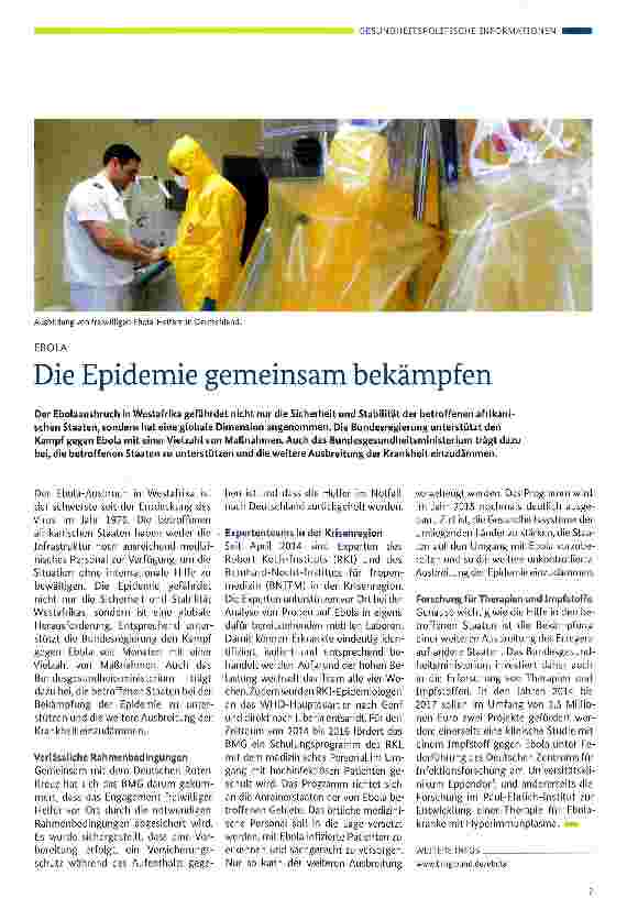 Vorschauseite 1: Die Epidemie gemeinsam bekämpfen