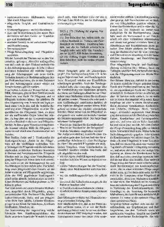 Vorschauseite 2: 1. Göttinger Symposium Recht in der Pflege vom 9. - 10. Oktober 1993