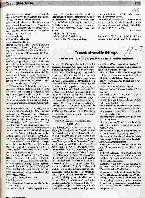 Vorschauseite 3: 1. Göttinger Symposium Recht in der Pflege vom 9. - 10. Oktober 1993