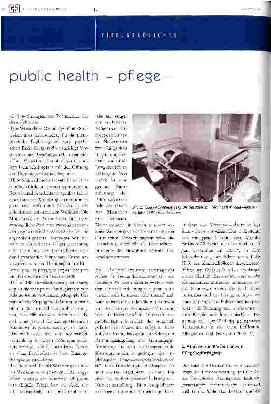 Vorschauseite 5: Public Health im Verhältnis zur Pflege Eine ernstzunehmende Beziehung