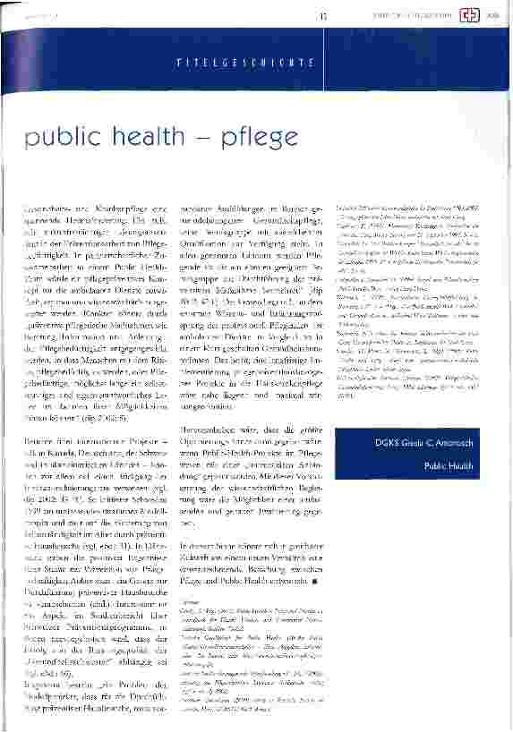 Vorschauseite 6: Public Health im Verhältnis zur Pflege Eine ernstzunehmende Beziehung