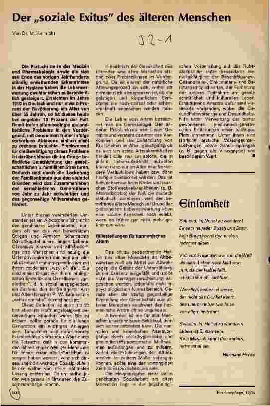 Vorschauseite 1: Der soziale Exitus des älteren Menschen