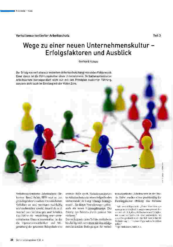 Vorschauseite 1: Wege zu einer neuen Unternehmenskultur Erfolgsfaktoren und Ausblick
