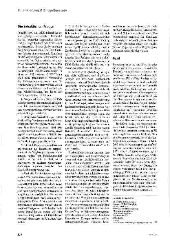 Vorschauseite 3: Noch unentschieden: Der Extremkosten-Ausgleich