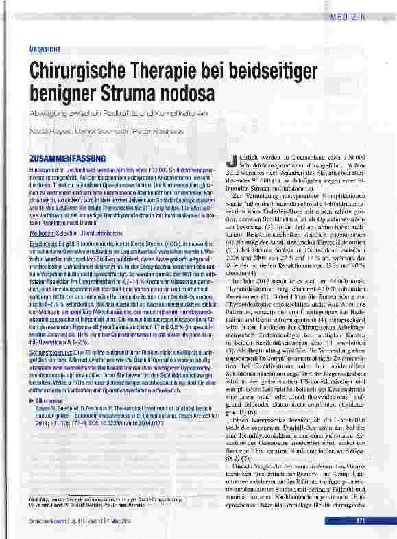 Vorschauseite 1: Chirurgische Therapie bei beidseitiger benigner Struma nodosa