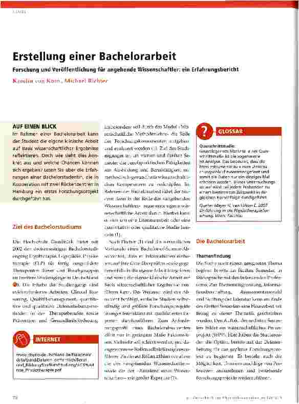 Vorschauseite 1: Erstellung einer Bachelorarbeit