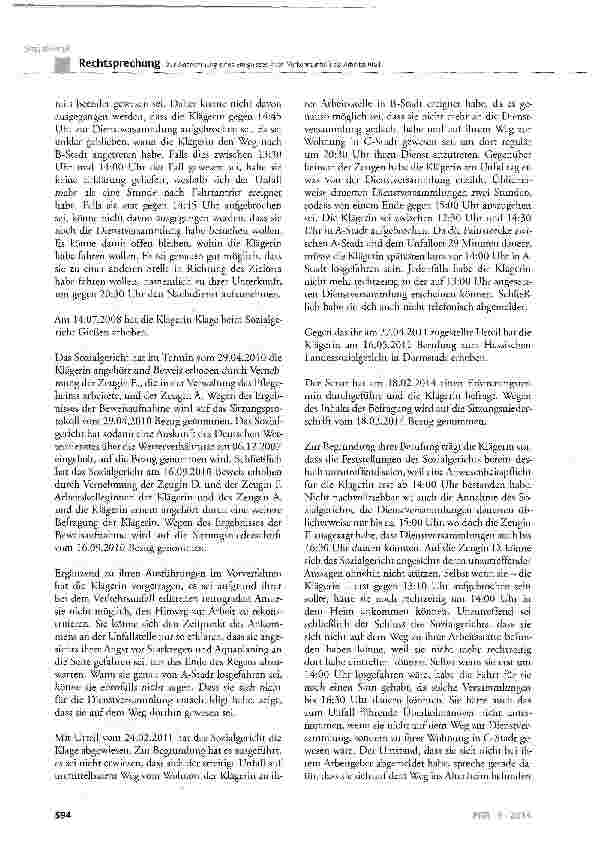 Vorschauseite 3: Zur Anerkennung eines Ereignisses (hier: Verkehrsunfall) als ArbeitsunfallSGB VII § 8 Abs. 1 Satz 1 und Abs. 2 Nr. 1 und Nr. 4