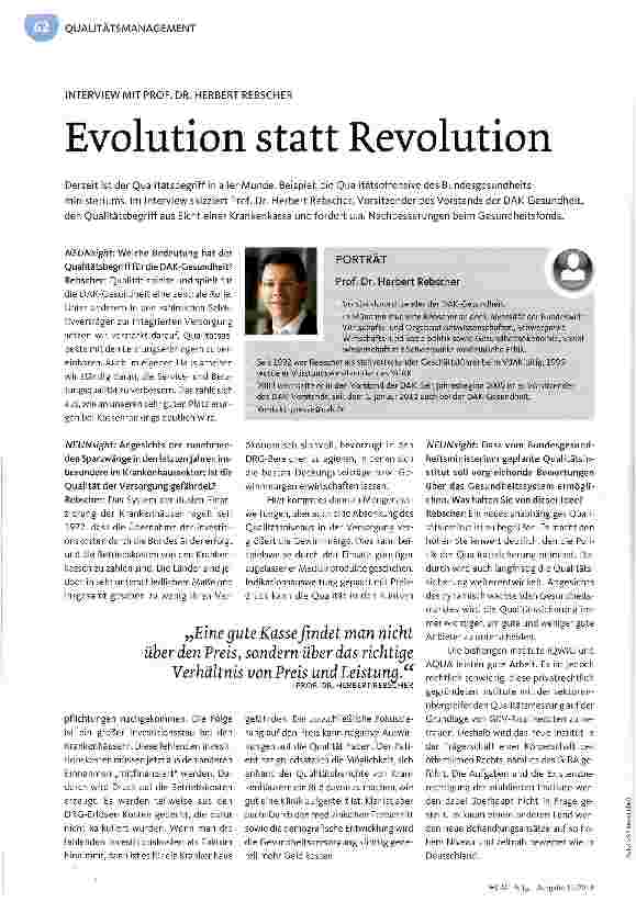 Vorschauseite 1: Evolution statt Revolution