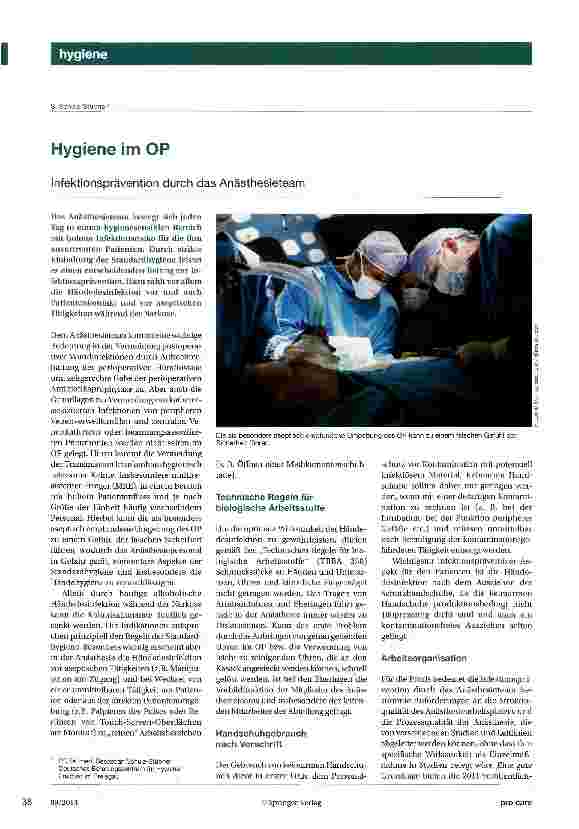 Vorschauseite 1: Hygiene im OP