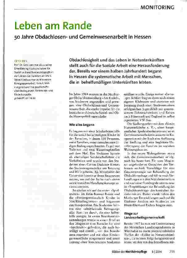 Vorschauseite 1: Leben am Rande