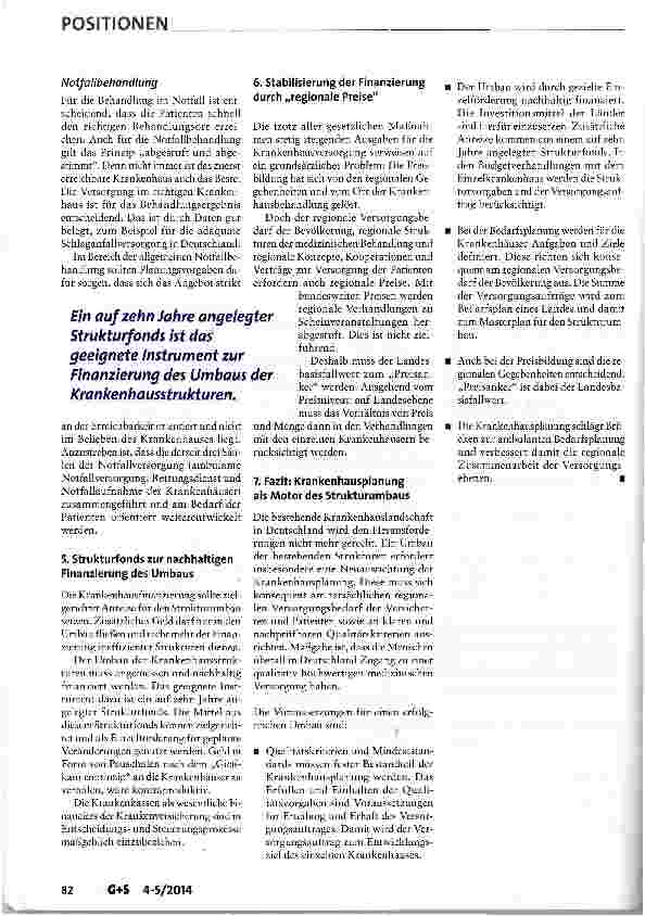 Vorschauseite 3: Voraussetzungen für einen qualitätsorientierten Strukturumbau aus Sicht der AOK