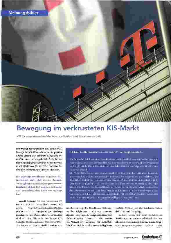 Vorschauseite 1: Bewegung im verkrusteten KIS-Markt
