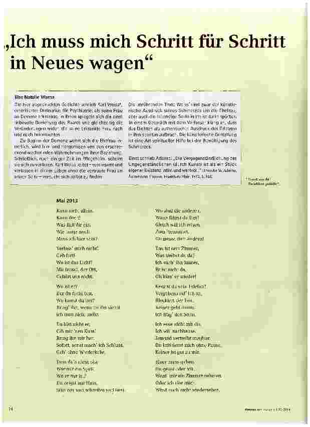 Vorschauseite 1: Ich muss mich Schritt für Schritt in Neues wagen