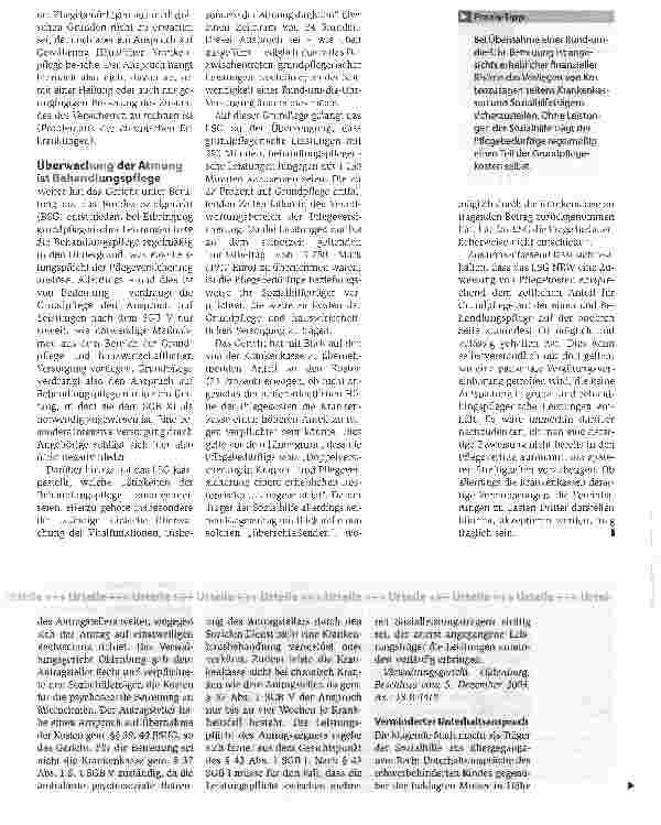 Vorschauseite 2: Kostenverteilung. Rechtsprechung: zur Finanzierung 24- stündiger Häuslicher Pflege von Schwerstpflegebedürftiger