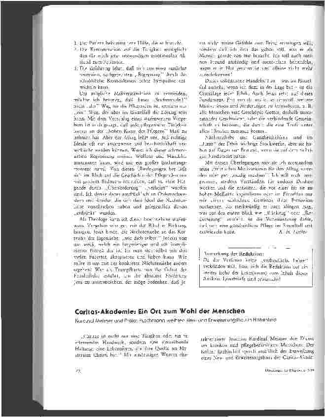 Vorschauseite 2: Nächstenliebe und Pflege - Ein Beitrag zur Ethik der Pflegenden Zur Diskussion