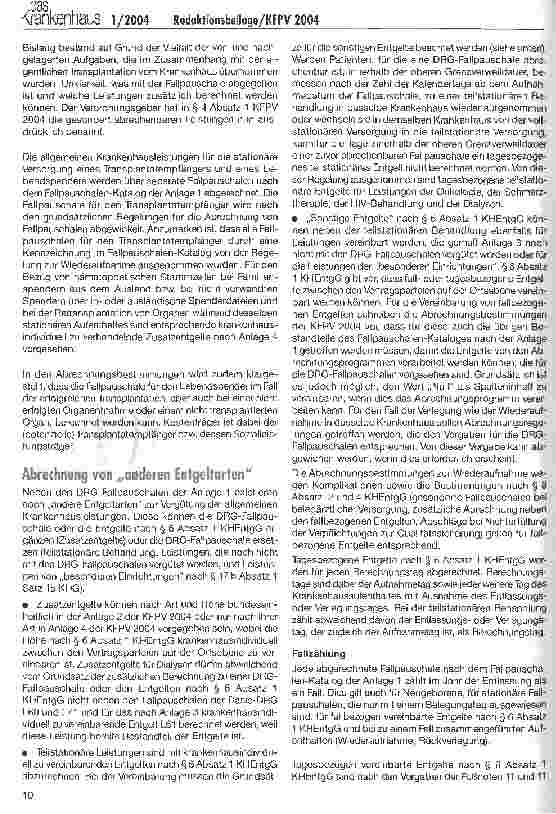 Vorschauseite 5: Abrechung nach der KFPV 2004