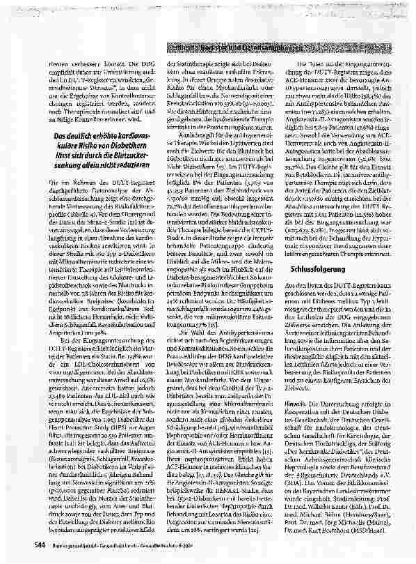 Vorschauseite 5: Erhebung und Verbesserung der Behandlungssituation von Patienten mit Diabetes mellitusDas DUTY-Register