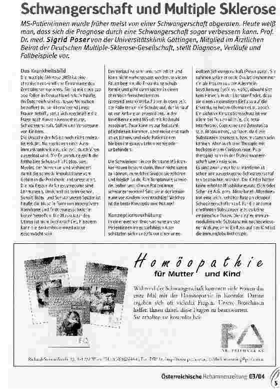 Vorschauseite 1: Schwangerschaft und Multiple Sklerose