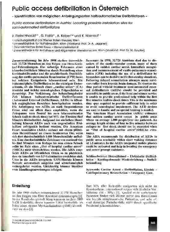 Vorschauseite 1: Public access defibrillation in Österreich
