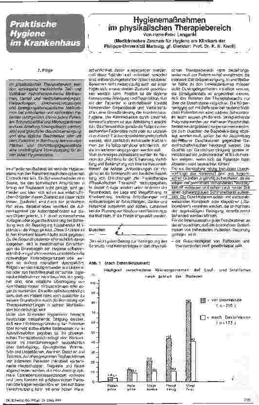 Vorschauseite 1: Praktische Hygiene im Krankenhaus, Hygienemaßnahmen im physikalischen Therapiebereich