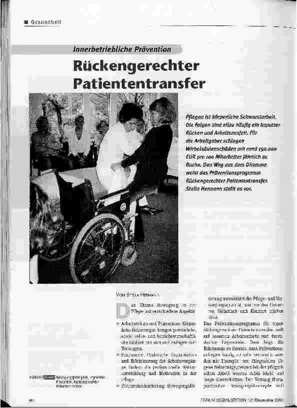 Vorschauseite 1: Rückengerechter Patiententransfer