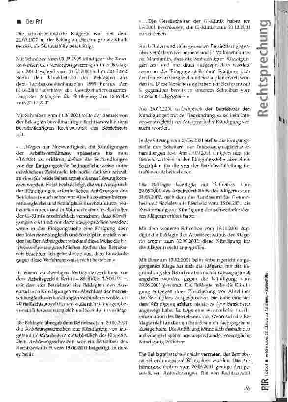 Vorschauseite 2: Anhörung des Betriebsrats zur Kündigung - Stationshilfe