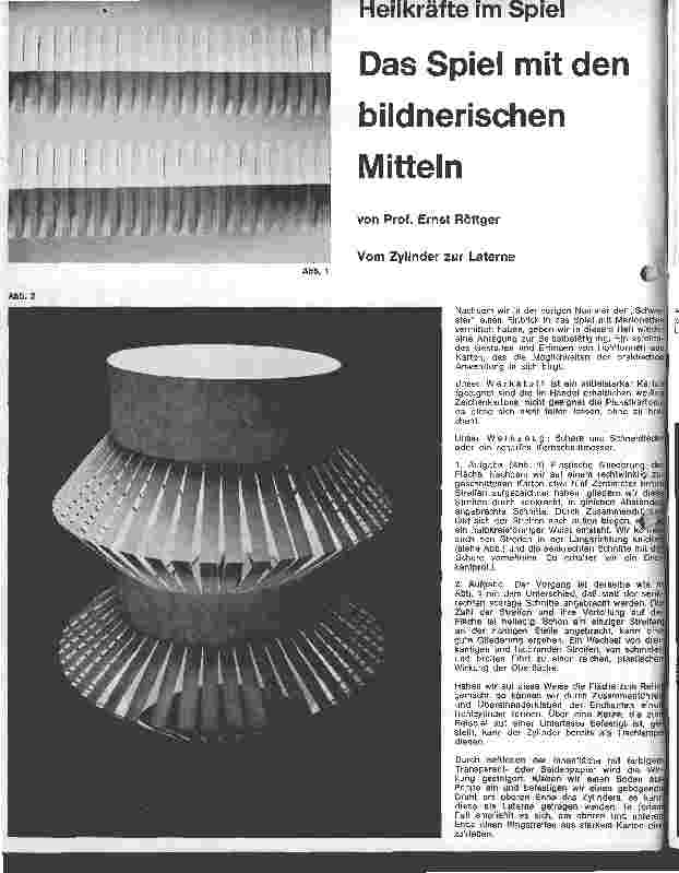 Vorschauseite 1: Heilkräfte im Spiel Das Spiel mit den bildnerischen Mitteln Vom Zylinder zur Laterne