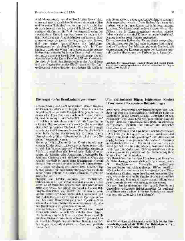 Vorschauseite 4: Ausbildungsplan einer Kinderkrankenpflegeschule