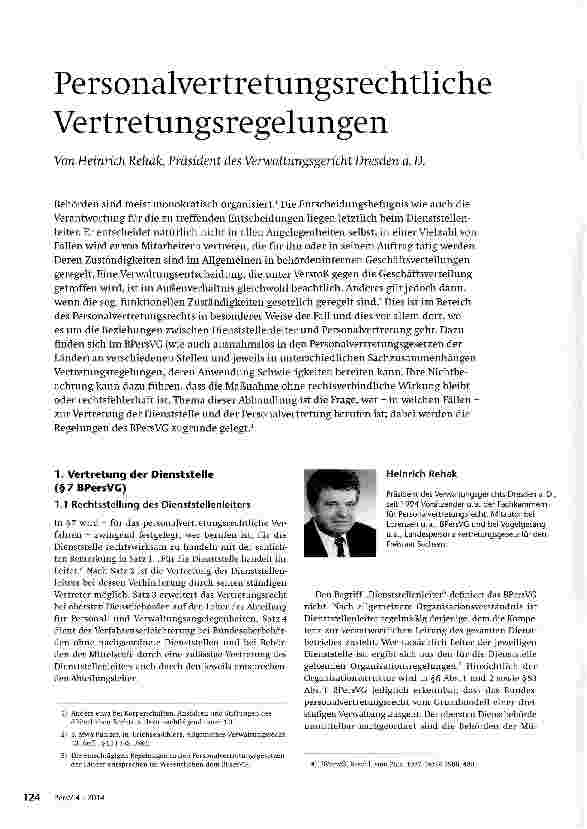 Vorschauseite 1: Personalvertretungsrechtliche Vertretungsregelungen