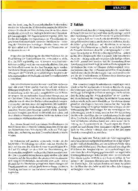 Vorschauseite 2: Optionen zur Weiterentwicklung des Risikostrukturausgleichs