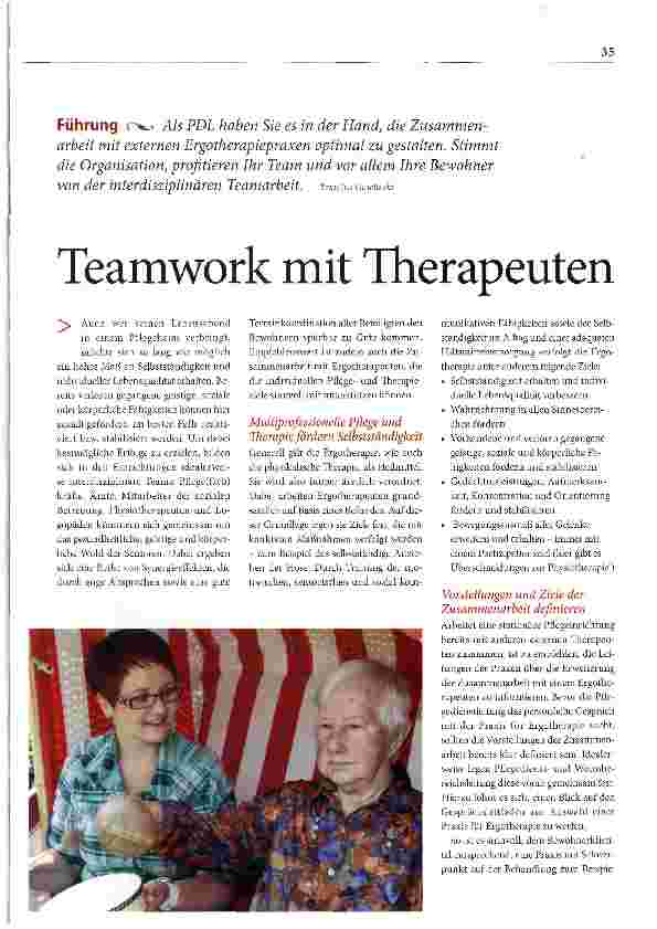 Vorschauseite 1: Teamwork mit Therapeuten