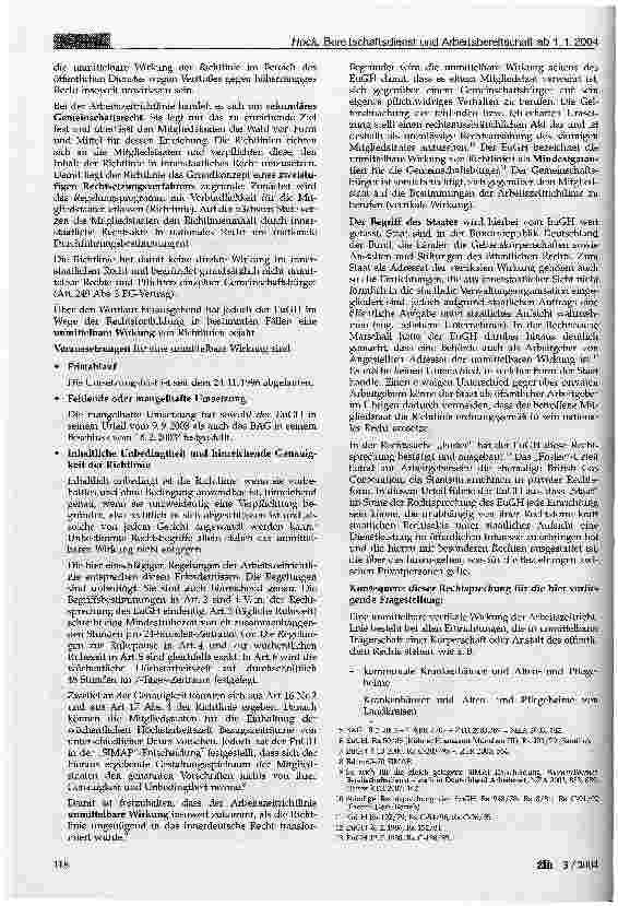 Vorschauseite 5: Bereitschaftsdienst und Arbeitsbereitschaft ab 1.1.2004