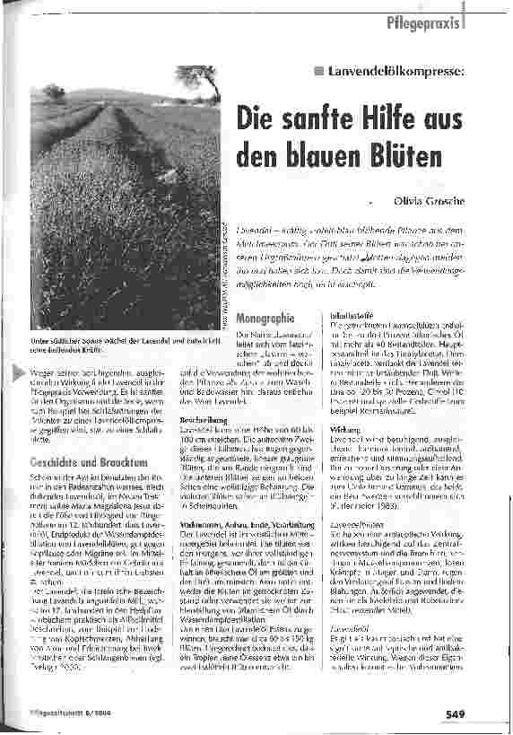 Vorschauseite 1: Die sanfte Hilfe aus den blauen BlütenLanvendelölkompresse