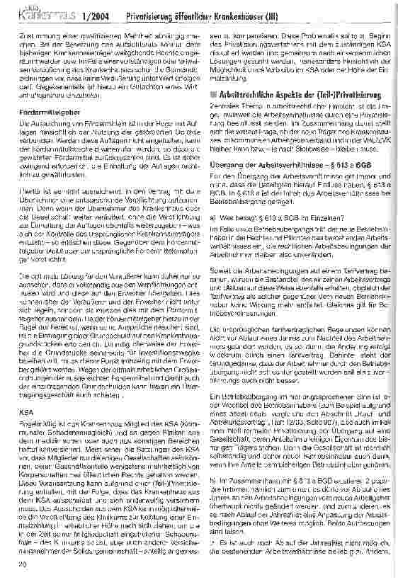 Vorschauseite 2: Chancen und Risiken der Privatisierung öffentlicher Krankenhäuser (III) Ein Erfahrungsbericht mit Praxisbeispielen