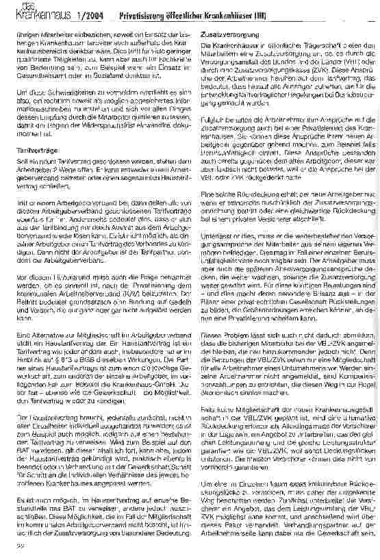 Vorschauseite 4: Chancen und Risiken der Privatisierung öffentlicher Krankenhäuser (III) Ein Erfahrungsbericht mit Praxisbeispielen