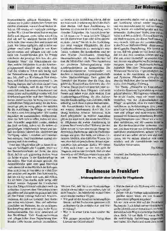 Vorschauseite 2: Unterwerfung lernen Gedanken zur Krankenpflegeausbildung zur Diskussion