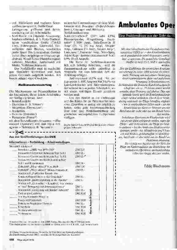 Vorschauseite 1: Ambulantes Operieren im Krankenhaus Eine Problemskizze aus der Sicht der Pflege im Funktionsdienst