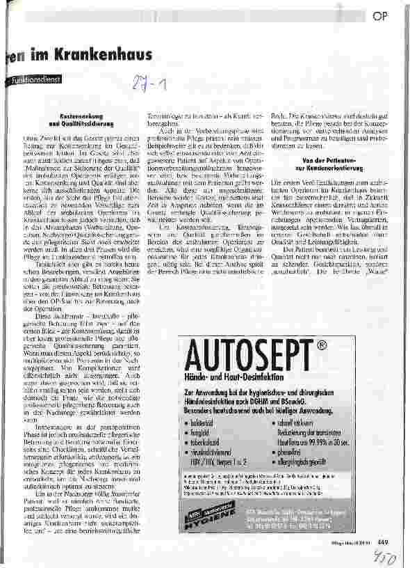 Vorschauseite 2: Ambulantes Operieren im Krankenhaus Eine Problemskizze aus der Sicht der Pflege im Funktionsdienst