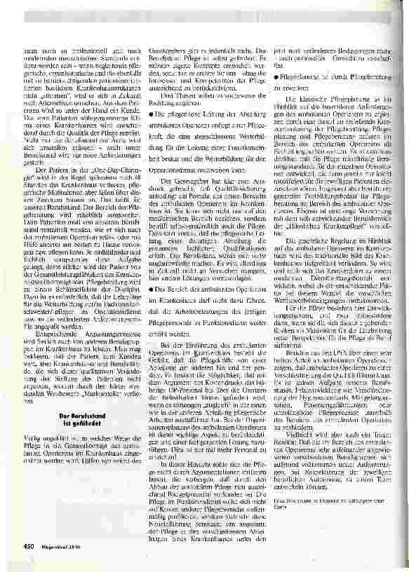 Vorschauseite 3: Ambulantes Operieren im Krankenhaus Eine Problemskizze aus der Sicht der Pflege im Funktionsdienst